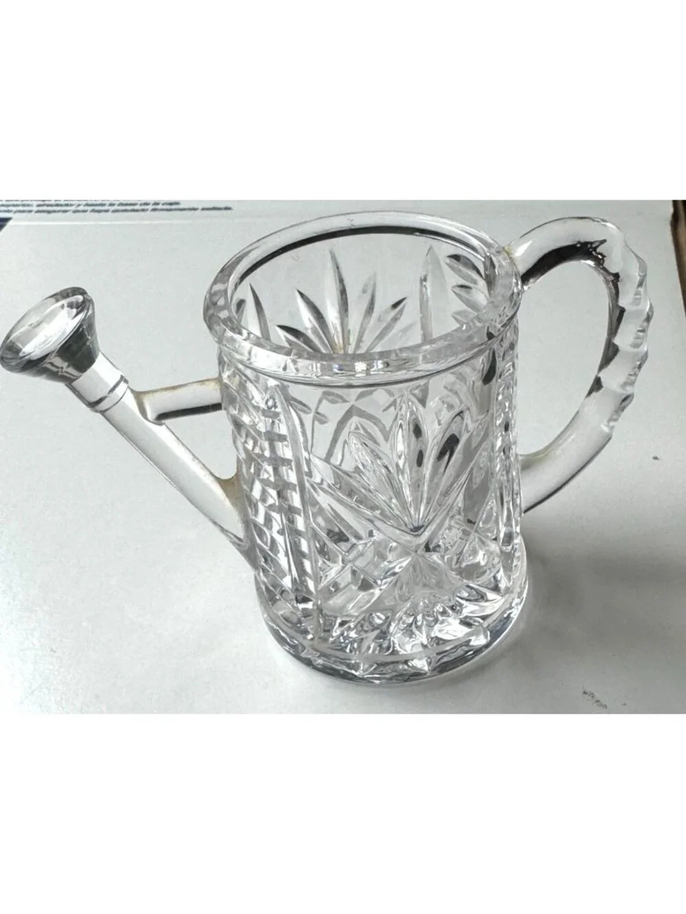 Miniature Lead Crystal Watering Can Toothpick Holder